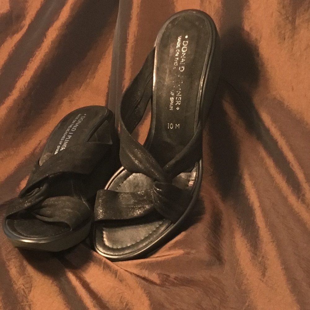 Donald J. Pliner Black Platform Wedge Shoes